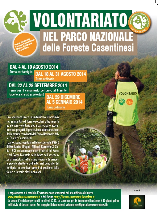 Volontariato nel Parco Nazionale Foreste Casentinesi